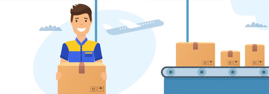 مامور پست که یک بسته در دست دارد-parcel-post