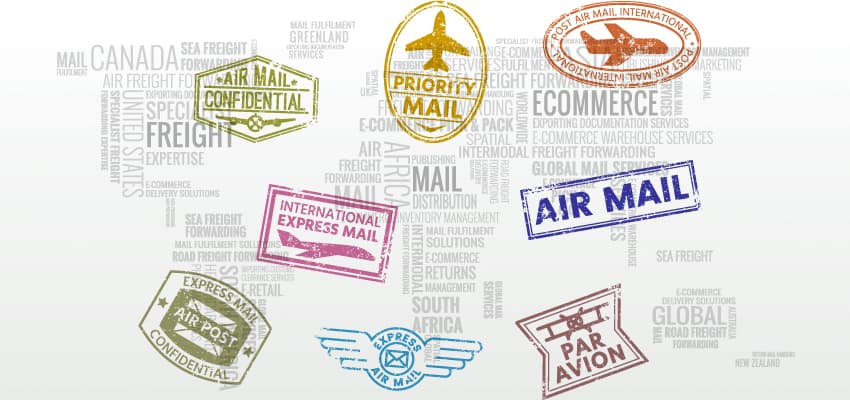 کاغذ با انواع تمبرهای پستی-international-post